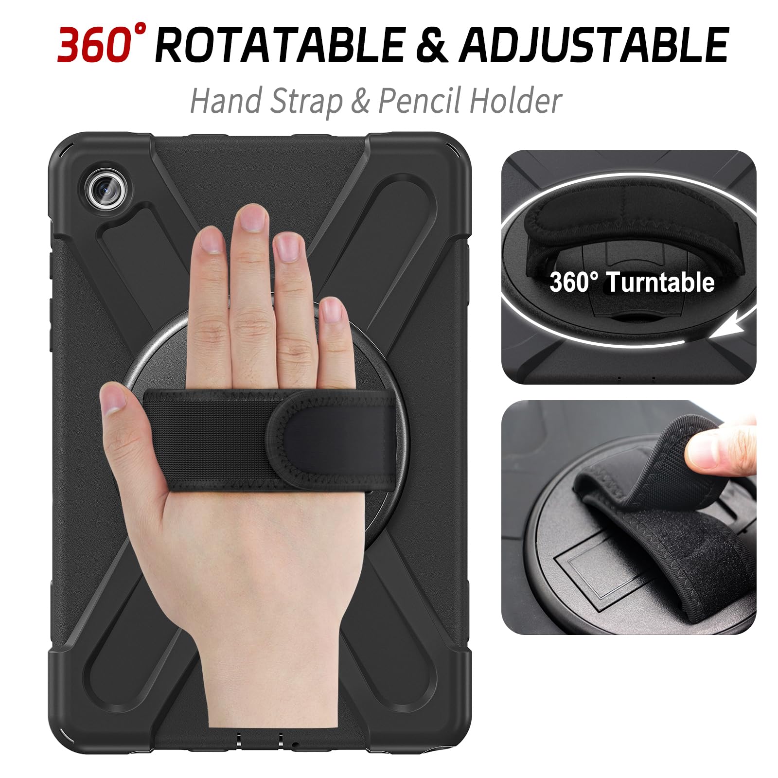 Zenrich Rugged Case For Samsung Galaxy Tab A9+/A9 Plus 11    Built In Screen Protector Heavy Duty Full Body Shockproof Case W/Ro